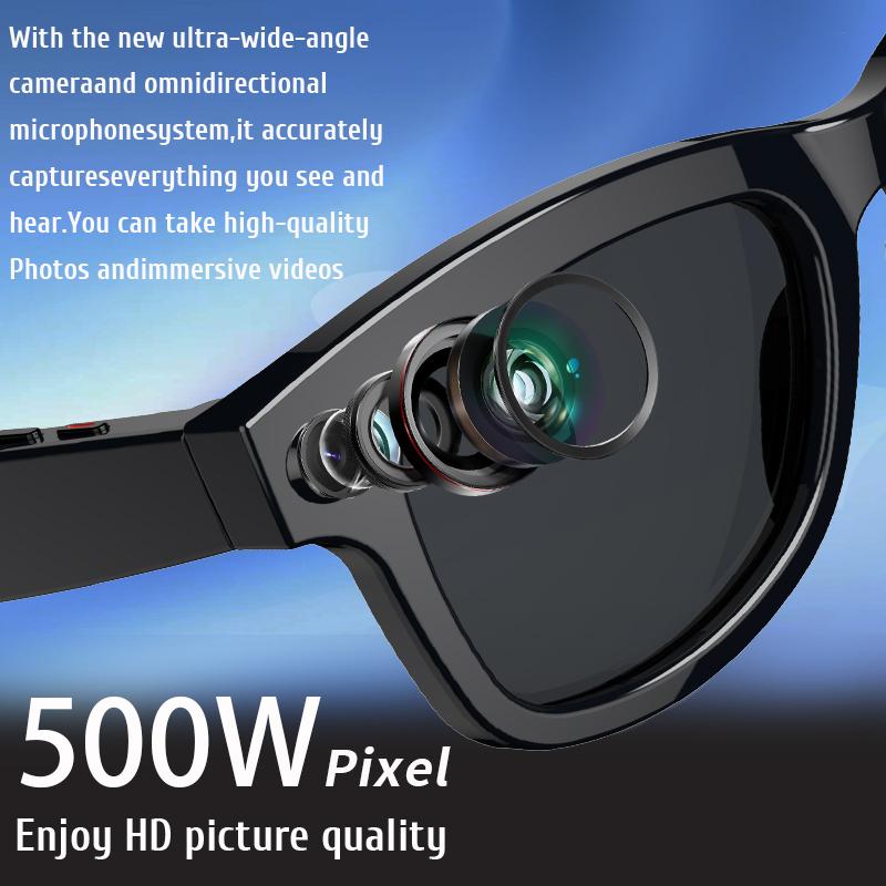 Smart Glasses, AI Technology, 500W HD Camera, Bluetooth Calling, Smart Voice Assistant Control, Music Playback, For Men and Women