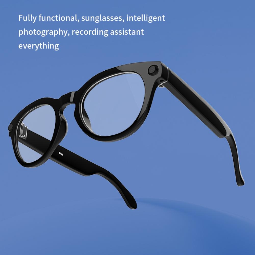 Smart glasses with AI technology, 32MP HD camera, compact 1200P HD video recording, V03-T6 sunglasses, AI smart assistant, wireless BT headphones, perfect for office use