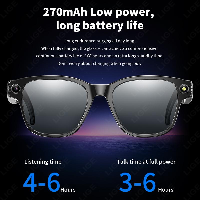 New AI Smart Glasses 800W Camera WIFI+Bluetooth Real-time Transmission Sunglasses Touch Control Video Record Glasses For XIAOMI