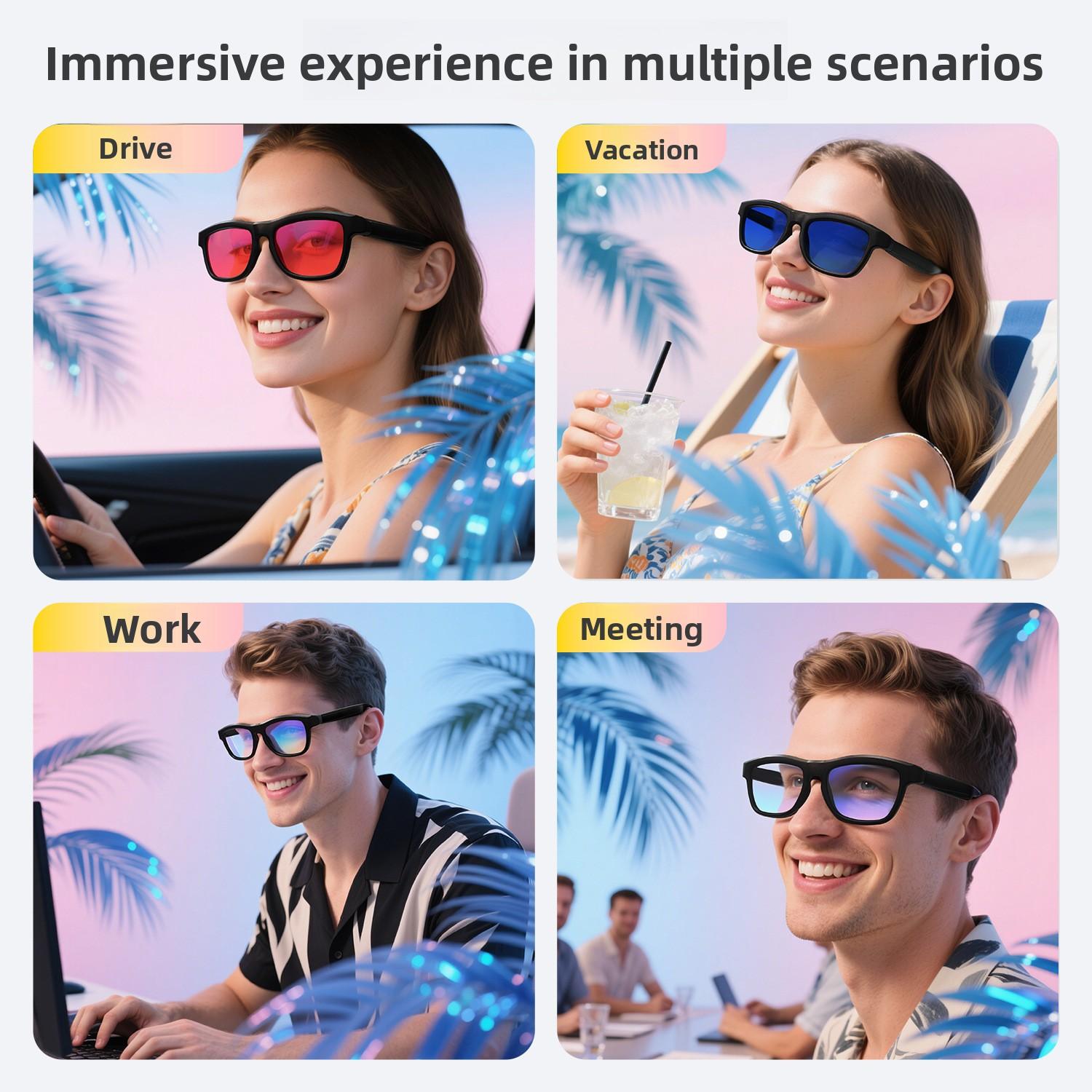 Smart Color-changing AI Bluetooth Anti-blue Light Sunglasses Can Translate Calls, Listen To Music, and Remotely Control Photos