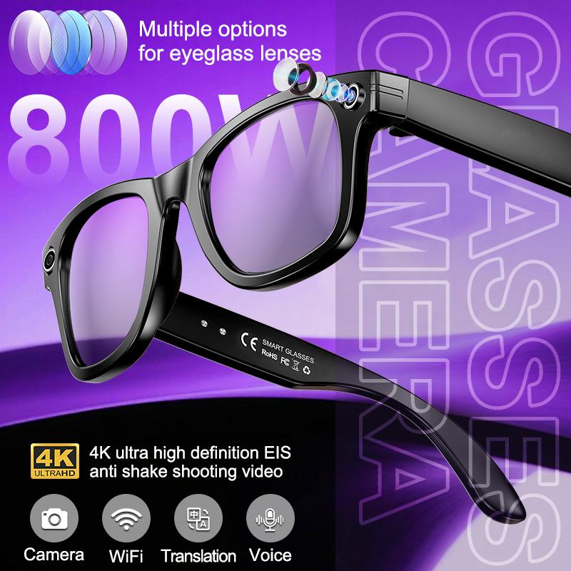 Discover the Revolutionary Features of AI Smart Glasses, Men’s, 800W Camera, AI Translation, Voice Calling, Bluetooth Connectivity, WiFi Connectivity, 4K HD Resolution, Waterproof, Blue Light Protection, Suitable for Women, Newly Launched in 2025