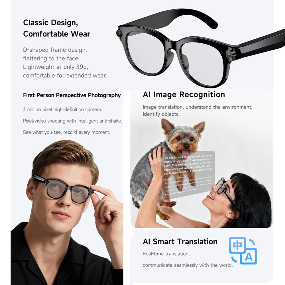 Why AI Smart Glasses Real-time Translation Bluetooth Call Sunglasses Dual Camera Shoot Audio Video Music Player Multifunctional Men is Changing the Game in 2024