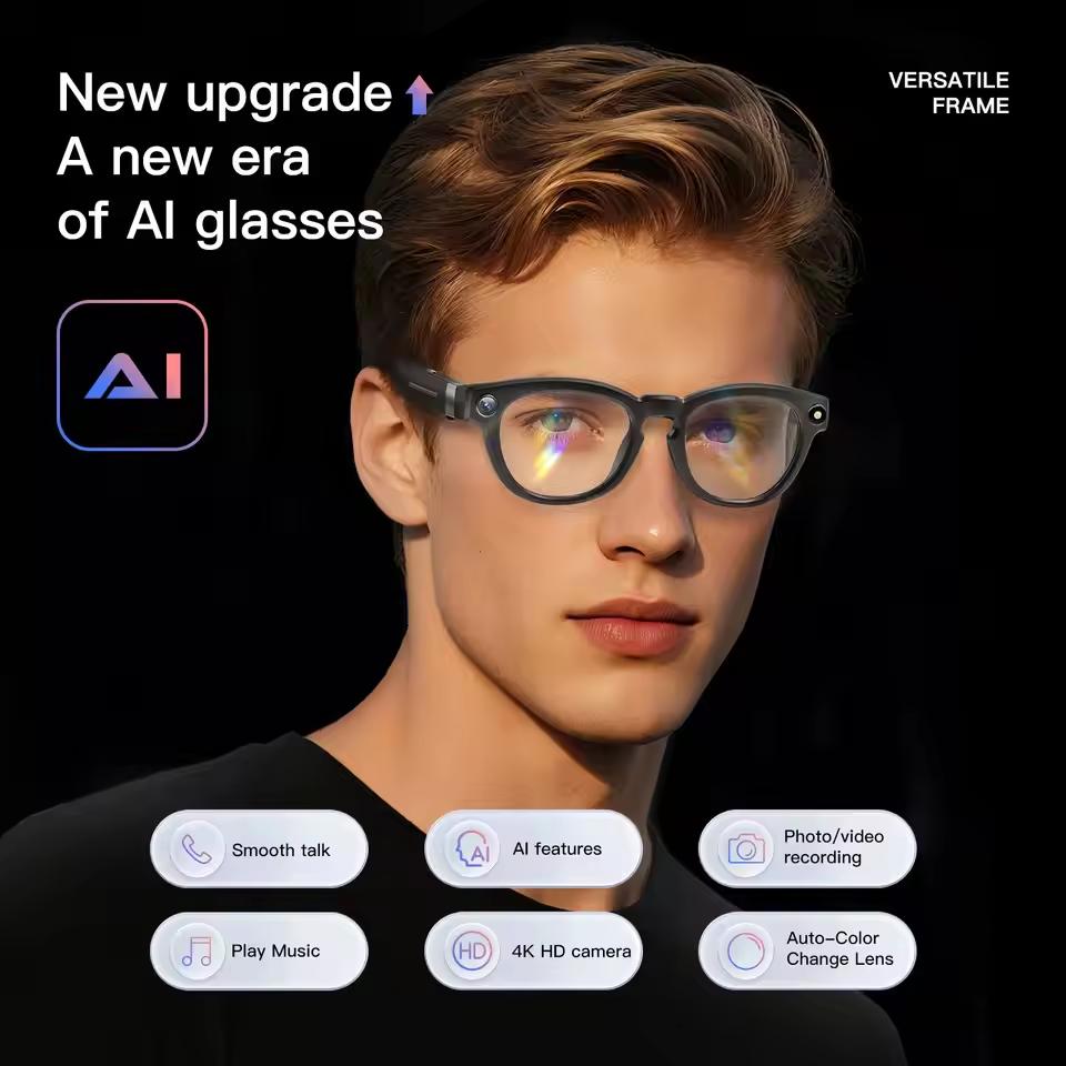 Why Smart glasses, new 1080P HD AI, GPT chat, 800MP camera, Bluetooth calling, 290mAh battery, WIFI transmission, waterproof, suitable for men is Changing the Game in 2024