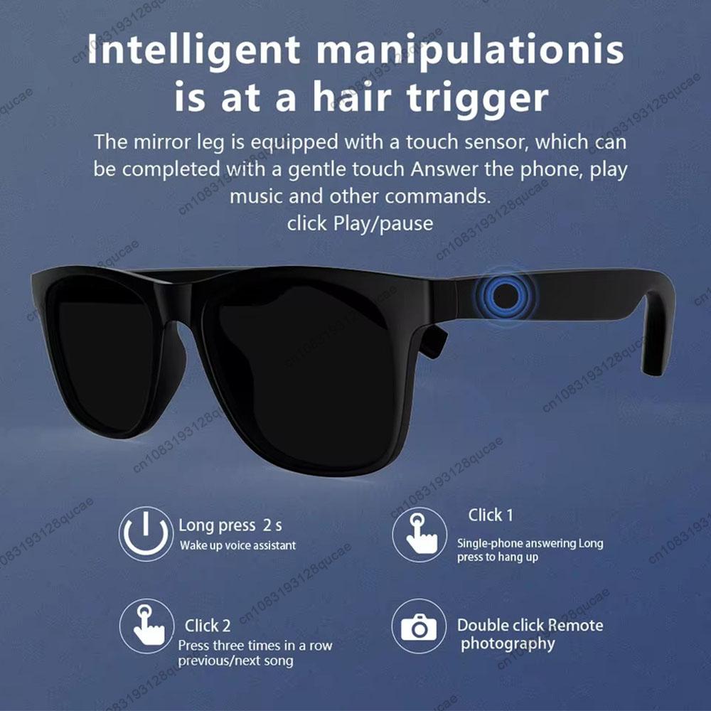 Smart Glasses Headset Bluetooth Call Smart Sunglasses Outdoor UV Protection Travel Runing Cycling Smart Sunglasses for Men Women