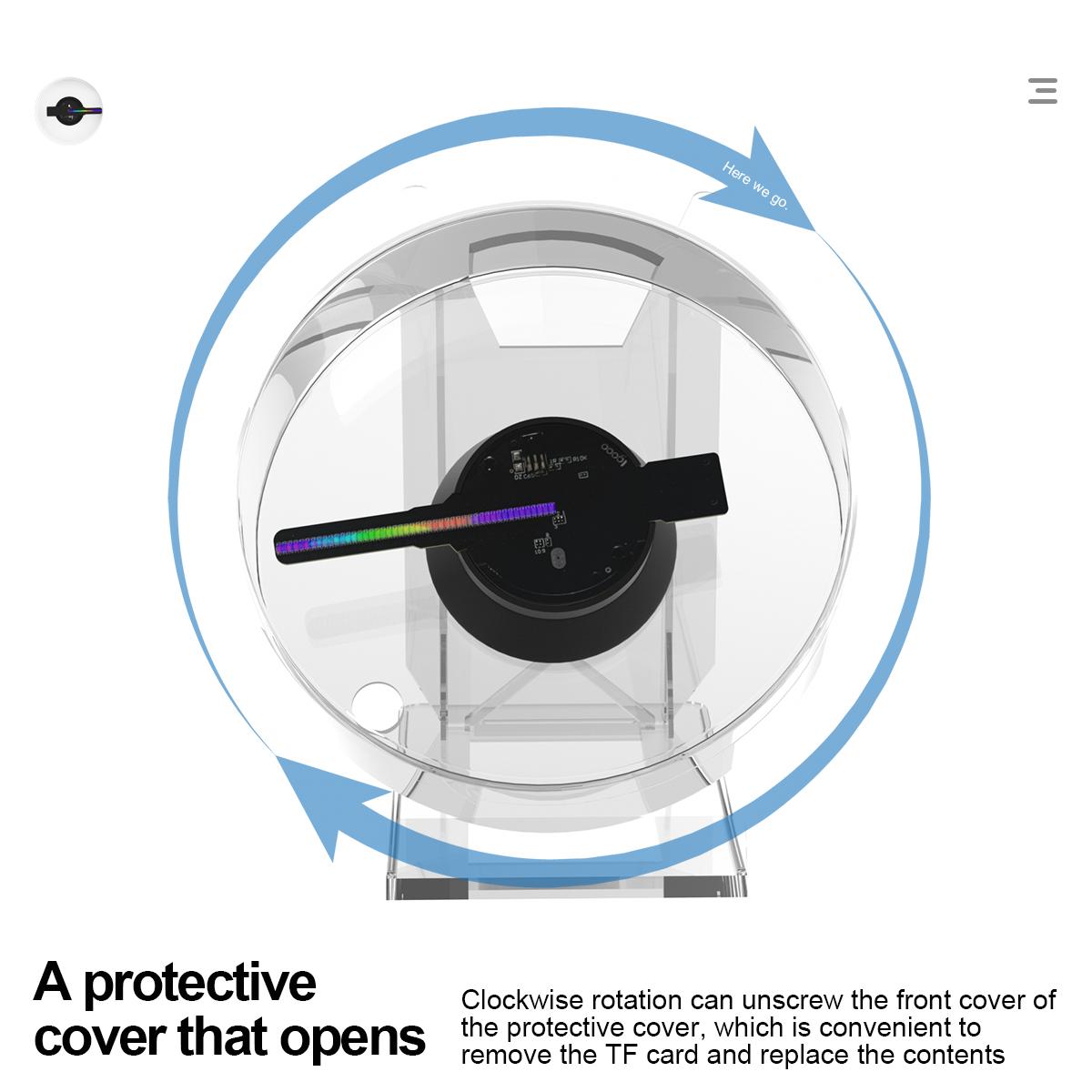 12CM MINI 3D Hologram Fan 3D Holographic Projector HD Holographic Projector for Stores Bars Party Xmas Advertising Display Light - Image 4