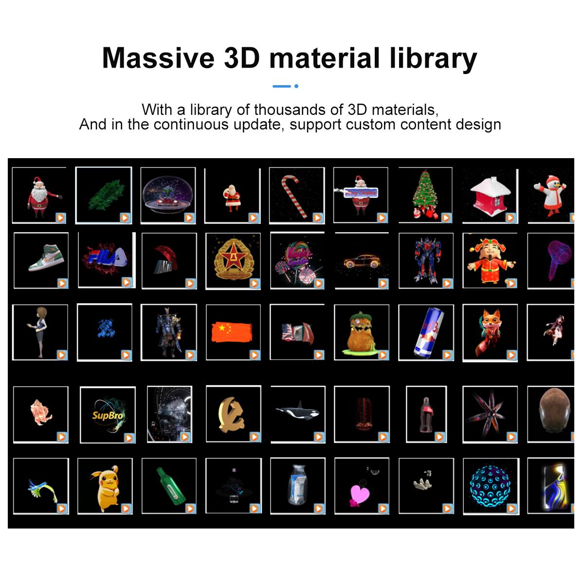 3d Holographic Advertising Lights LED Desktop Model Fan Screen With Audio Playback With Transparent Cover Holographic Fan - Image 4