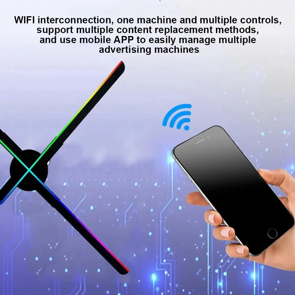 Holographic 3d projetor rotary imaging fan screen LED screenless display stereoscopic advertising machine