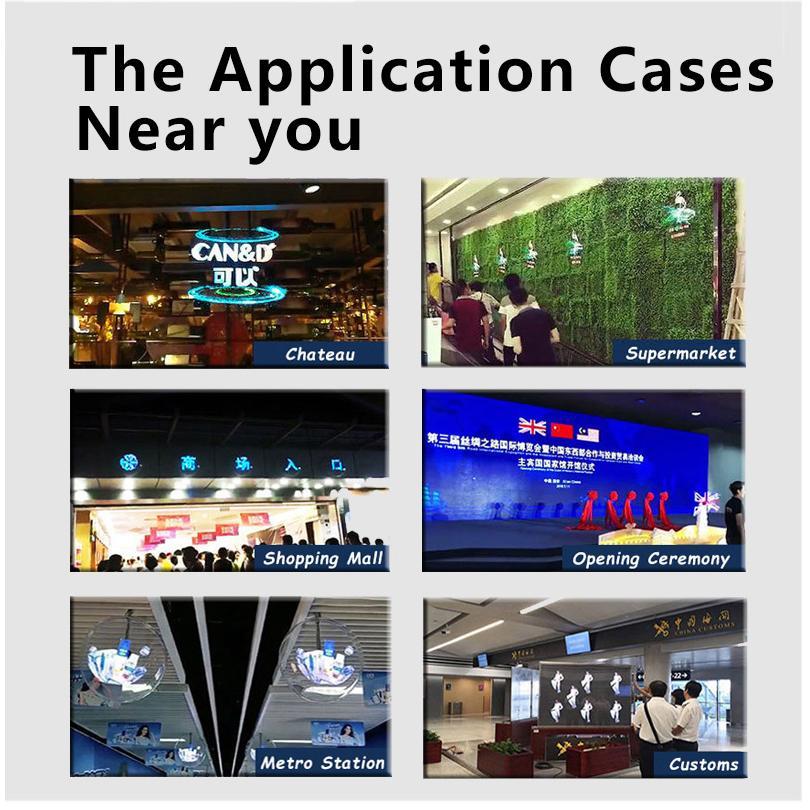 65CM Hologram Projector 1152Pcs/768pcs LED WIFI hologram 3D holographic projector Fan Display Holographic Fan Advertising Light