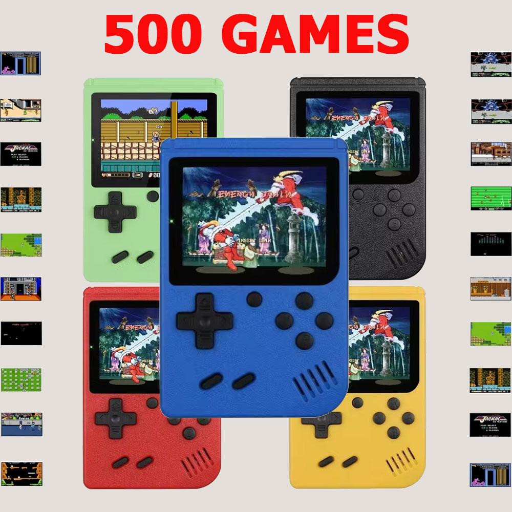 5 Color 500 Games Video Console Mini Portable 8-bit Handheld Game Player Retro AV Out LCD Gaming Consoles with Controller for TV