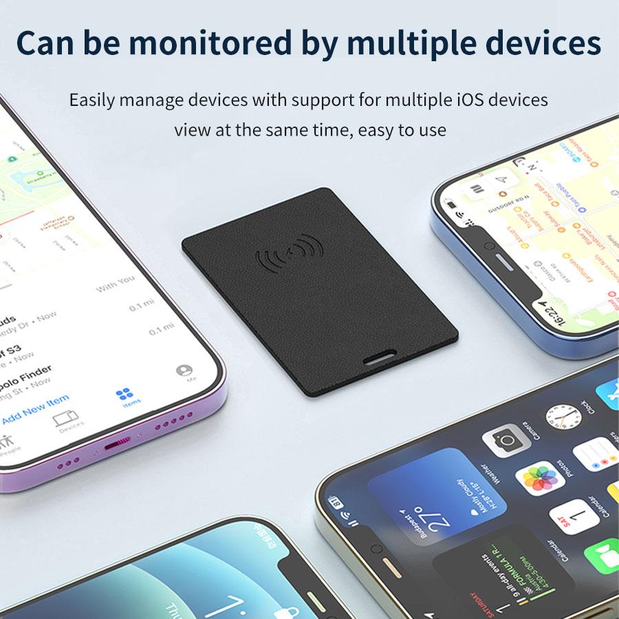 Rechargeable GPS Tracker for iPhone IOS Smart Tag Find My App MFi Bluetooth Anti-loss Card Global Positioner Locator Wallet Key