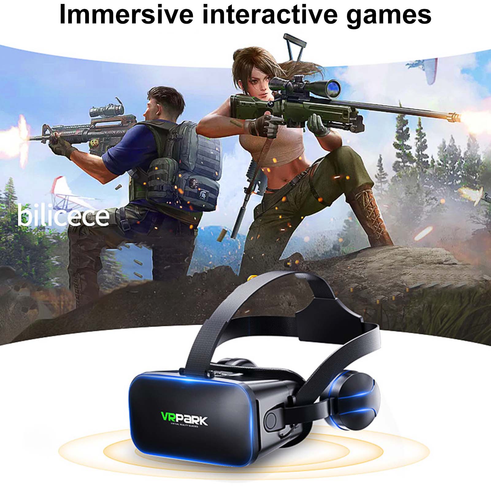 Adjustable VR Glasses HiFi Headset Immersive 3D Virtual Reality Glasses For IOS Android PC With Wireless Handle Eye Protection - Image 2
