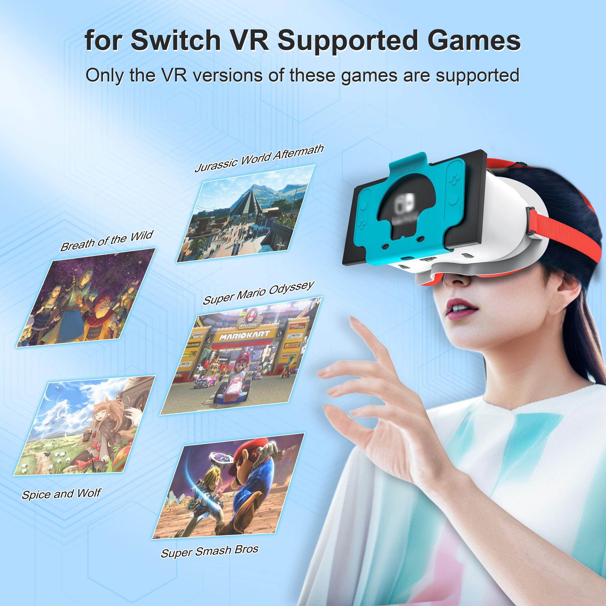 VR Glasses, Compatible with Nintendo Switch OLED, 3D Glasses, Virtual Reality, Movie Viewer for Switch Game Headset, Adjustable Large Lenses, VR Glasses
